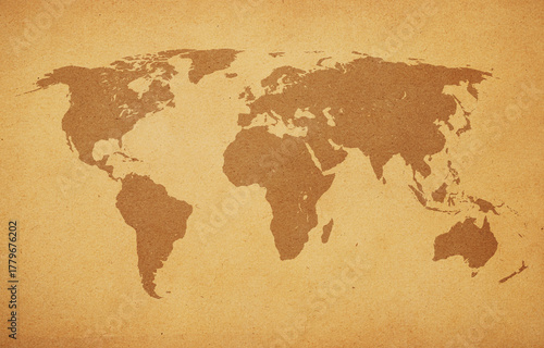 Old map of the world in grunge style. Perfect vintage background.