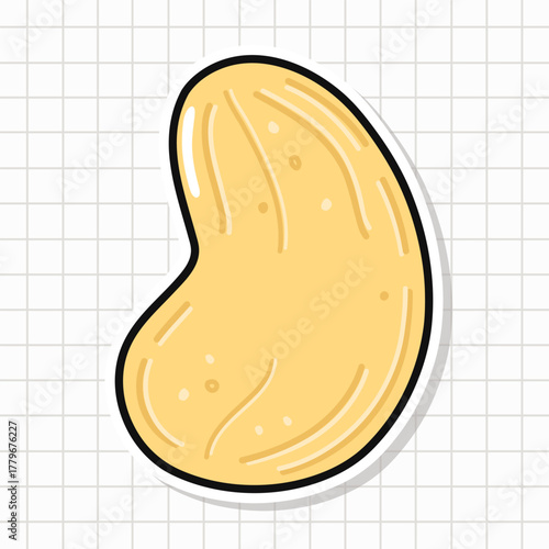 Cute potato vegetable doodle sticker on grid background