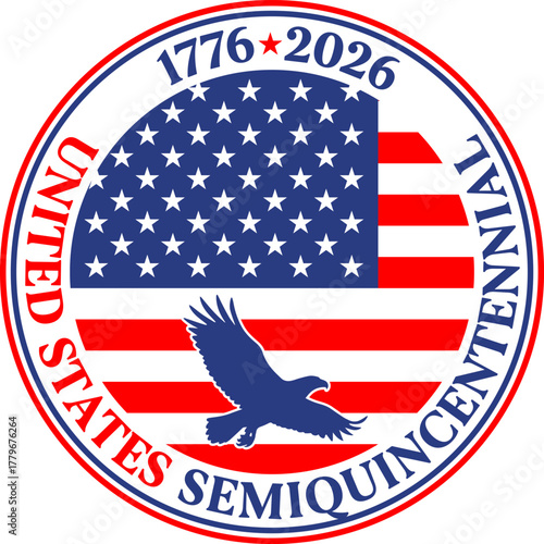 US fantasy badge for the 250th anniversary of the history of the United States of America, vector illustration