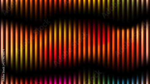 Colorful digital audio equalizer background with vibrant vertical neon lines and abstract sound wave visualization pattern.