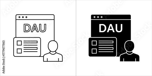 Daily active user icon in vector format