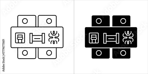 Black and white vector icon of a safe deposit box