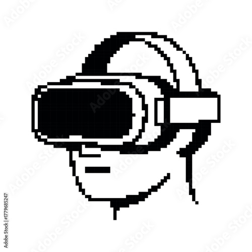 Pixelated Electronic Device Emitting Sound Waves on a White Background