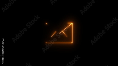 neon message icon animation with black background. glowing neon message icon concept.Glowing neon Mail icon isolated message 4k video animation