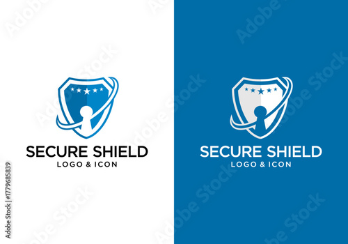 security shield logo icon design vector