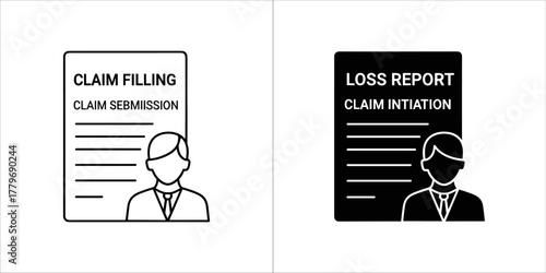 Claim filling and loss report icon