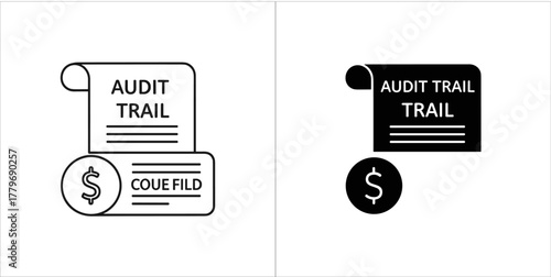 Audit trail document with dollar sign icon, representing financial tracking and record keeping