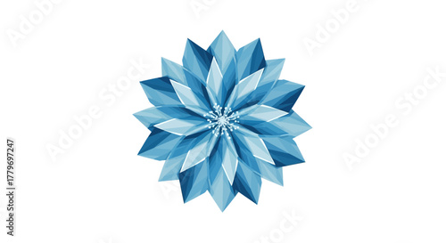 Crystalline Winter Bloom Icon: Refined Abstract Nature Holiday in Cool Tones