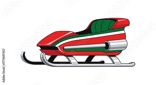 Futuristic Sled Icon: Bold Graphic Style with Modern Aesthetics