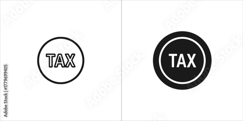 Tax icon in black and white, representing financial obligations