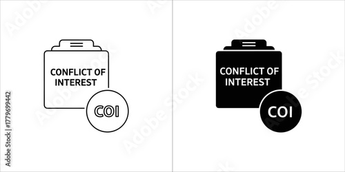Conflict of interest black glyph icon bias