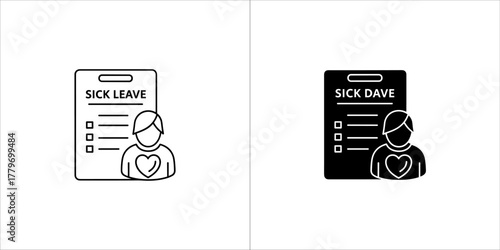 Sick leave black glyph icon absence from work