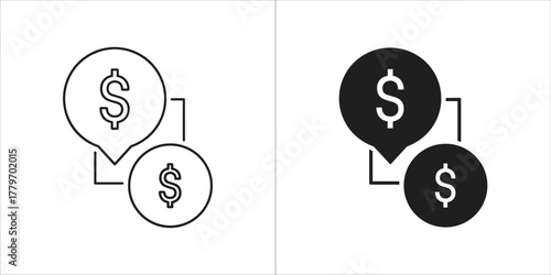 Line art and solid black icon of a smartphone with gaming controllers attached