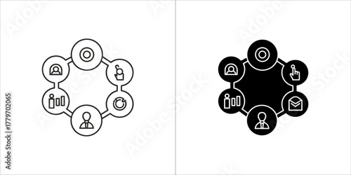 Two dj controllers, one in outline and one in solid black