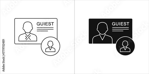 Hiking icon in outline and solid style