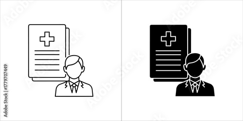 Doctor with medical record, healthcare concept