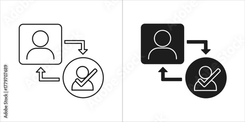 User profile change icon, account settings linear vector illustration