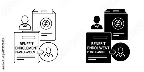 Benefit enrollment icon for employee plan changes