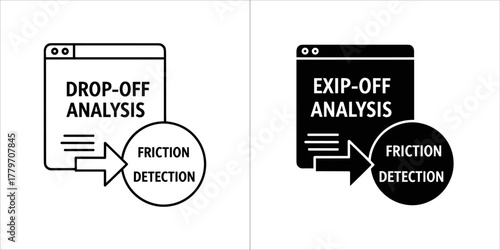 Dropoff analysis icon for friction detection concept