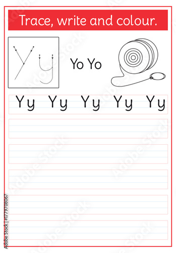 Alphabetical kids activity, Educational, learning with tracing, outlines for colouring