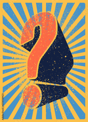 Question mark typographical grunge vintage style poster design. Retro vector illustration.