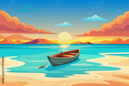 Boat on the beach view