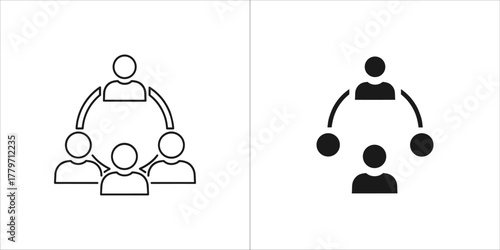 Teamwork icon for collaboration concept design