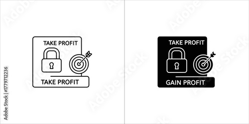 Take profit icon for investment strategy concept