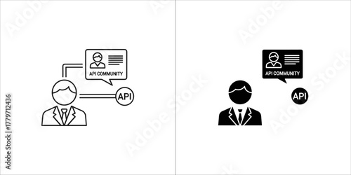 Api community icon, software development and user