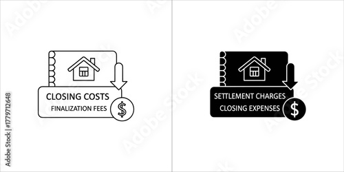 Closing costs and settlement charges icon