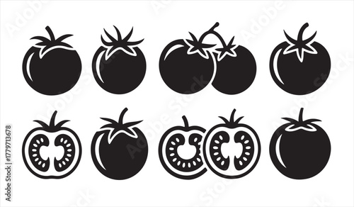 Organic tomato silhouette design ideal for vegetarian, vegan, and healthy eating concepts