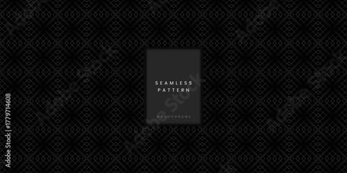 Dark Seamless Geometric Pattern with Intertwined Diamond Shapes