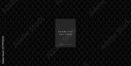 Dark Seamless Geometric Pattern with Undulating Diamond Line Grid