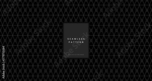 Sharp Dark Monochromatic Seamless Geometric Triangular Pattern