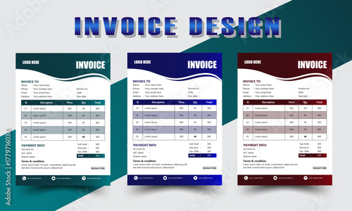 Business Invoice Vector Template – Clean Modern Corporate Invoice Design for Company Billing