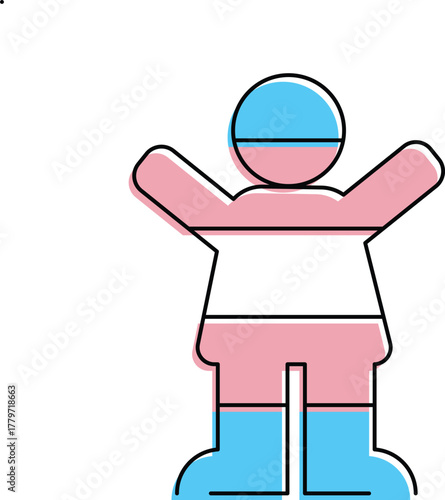 man woman transgender person light blue, pink, and white transgender flag inside person symbol sign clipart Illustration for poster banner, transgender  element icon isolated on transparent background