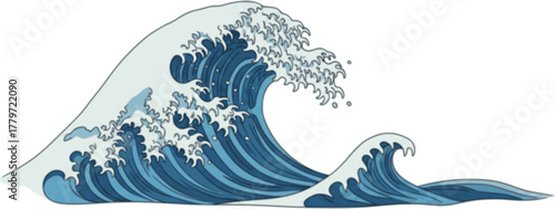 World tsunami awareness day illustration, silhouette of people helping each other during a tsunami
