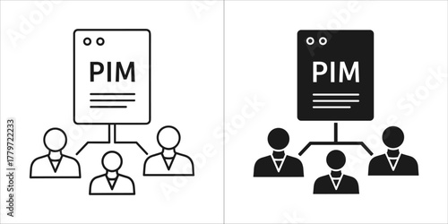 Product information management icon for business