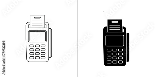 Pos terminal icon for retail business concept