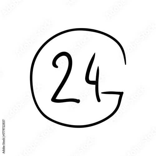 Timeless Twenty-Four Hours Symbol An Always Open Sign for Endless Possibilities