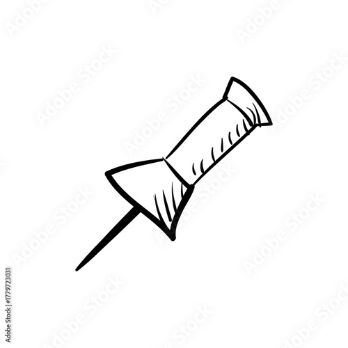 Sketch of a pushpin for organizing and reminding tasks on bulletin boards