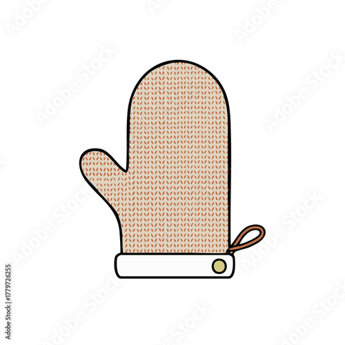 Knitted Textured Oven Mitt Single Kitchen Glove for Home Cooking and Baking Projects