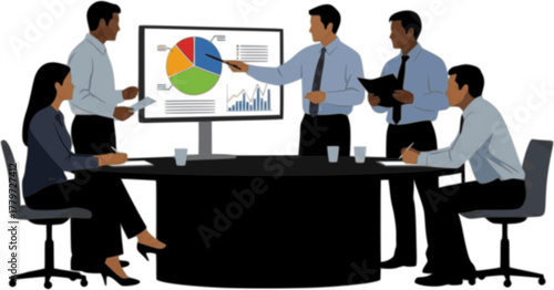 vector of a group of people having a meeting

