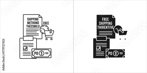 Free shipping incentive icon for online shopping