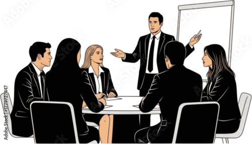 vector of a group of people having a meeting
