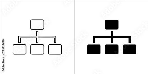 Hierarchy diagram icon, business structure concept