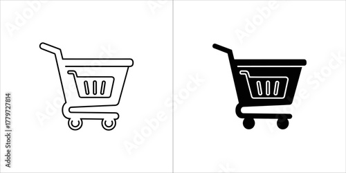 Shopping cart icon for online store use