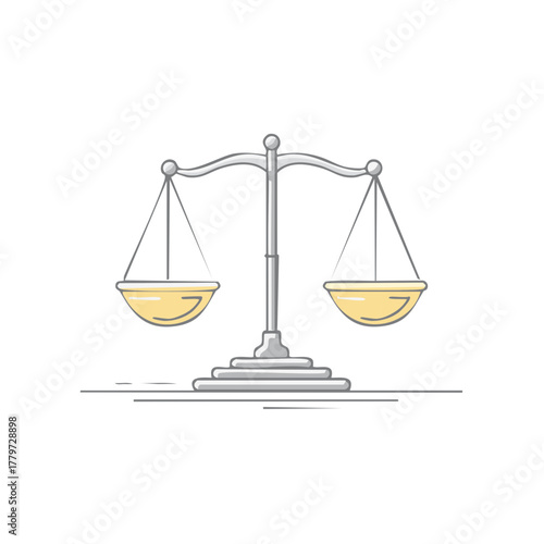 Classic balance scale illustration representing justice equality and fairness in law