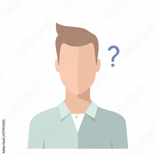 Man with Question Mark Avatar, User Icon, Unsure, Anonymous Vector Graphic