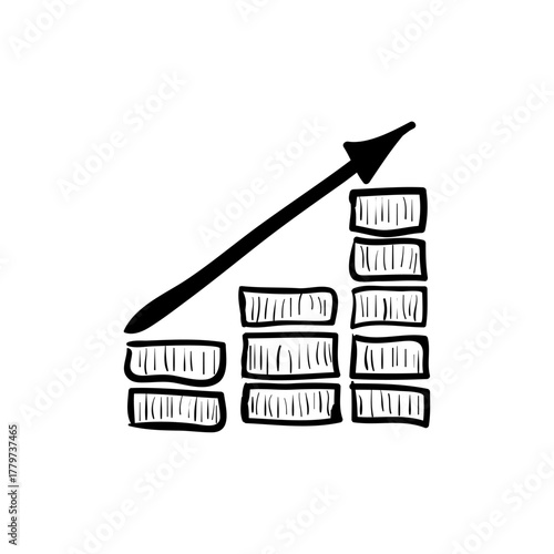 Financial Growth Chart Icon Visualizing Rising Revenue and Positive Investment Returns